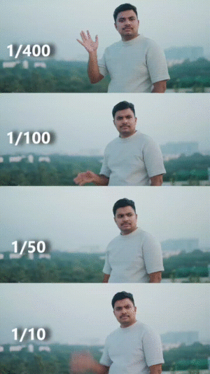 Animated: shutter speed effect on a moving subject